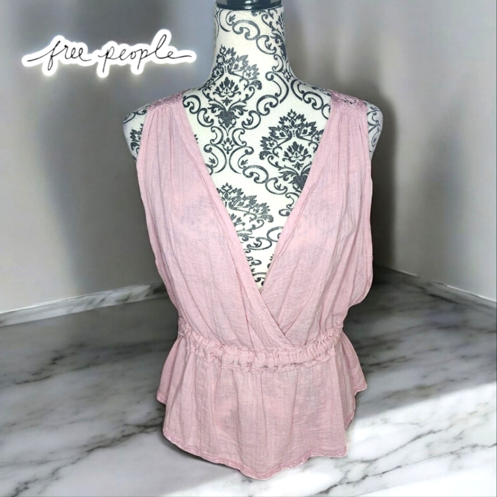 🆕️ FREE PEOPLE Pink Rose BOHO Tank- XSmall
